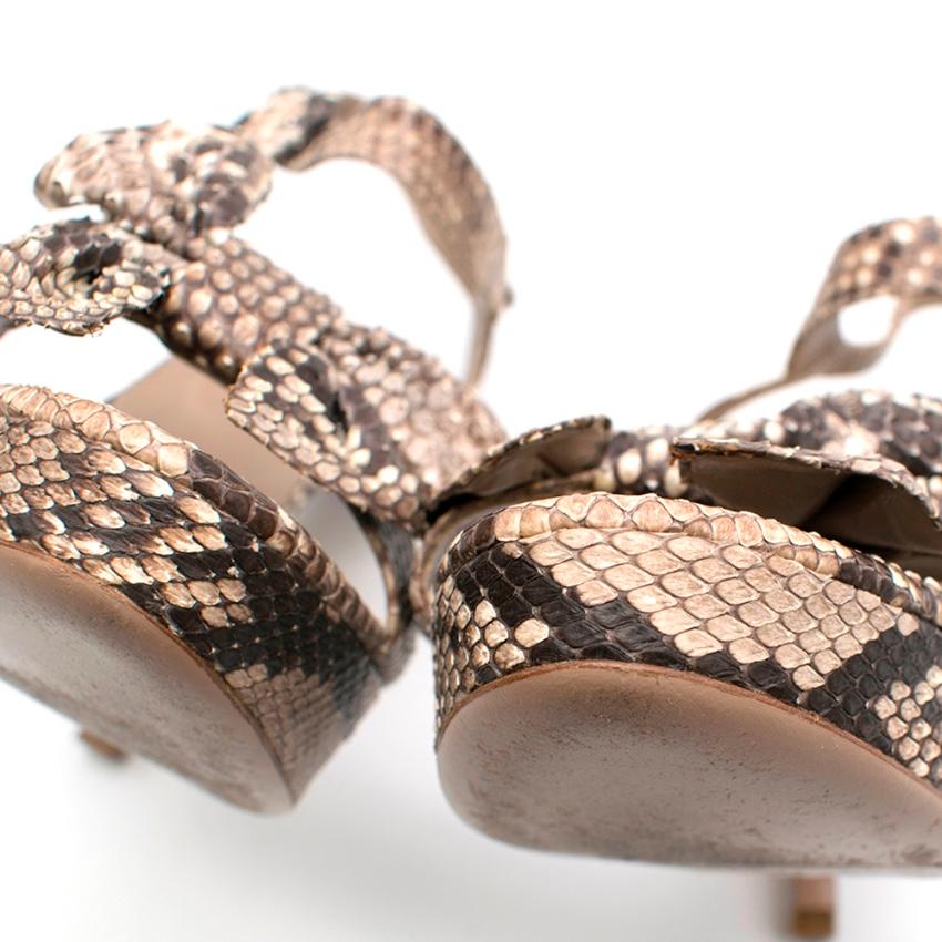 Valentino Garavani Python Embellished Sandals 37 In Excellent Condition For Sale In London, GB