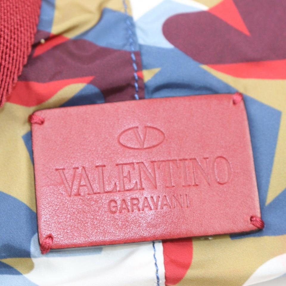 Sac à dos Valentino Garavani Camustars imprimé rouge et bleu multicolore 859828 Bon état - En vente à Dix hills, NY