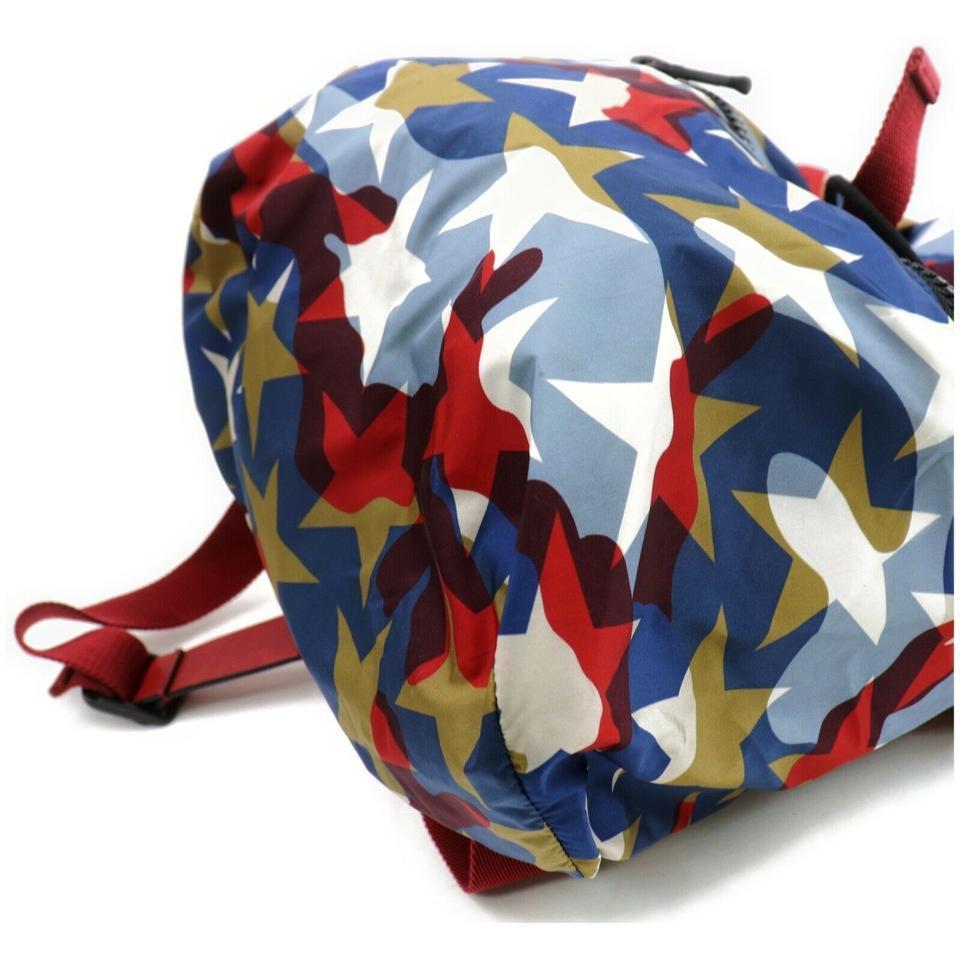 Valentino Garavani Red Blue Printed Camustars Backpack Multicolor 859828 For Sale 3