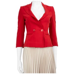 Valentino Garavani Roter einreihiger Blazer mit Knopfleiste Größe S