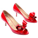 Garavani Red Leather Bow Shoes With 2.5" Heels 1stDibs | valentino bow shoes, valentino bow pumps, valentino bow heels
