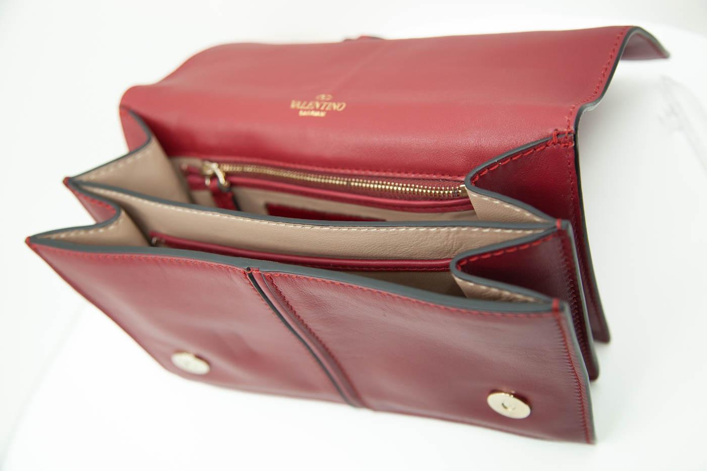 Red Valentino Garavani red leather clutch For Sale