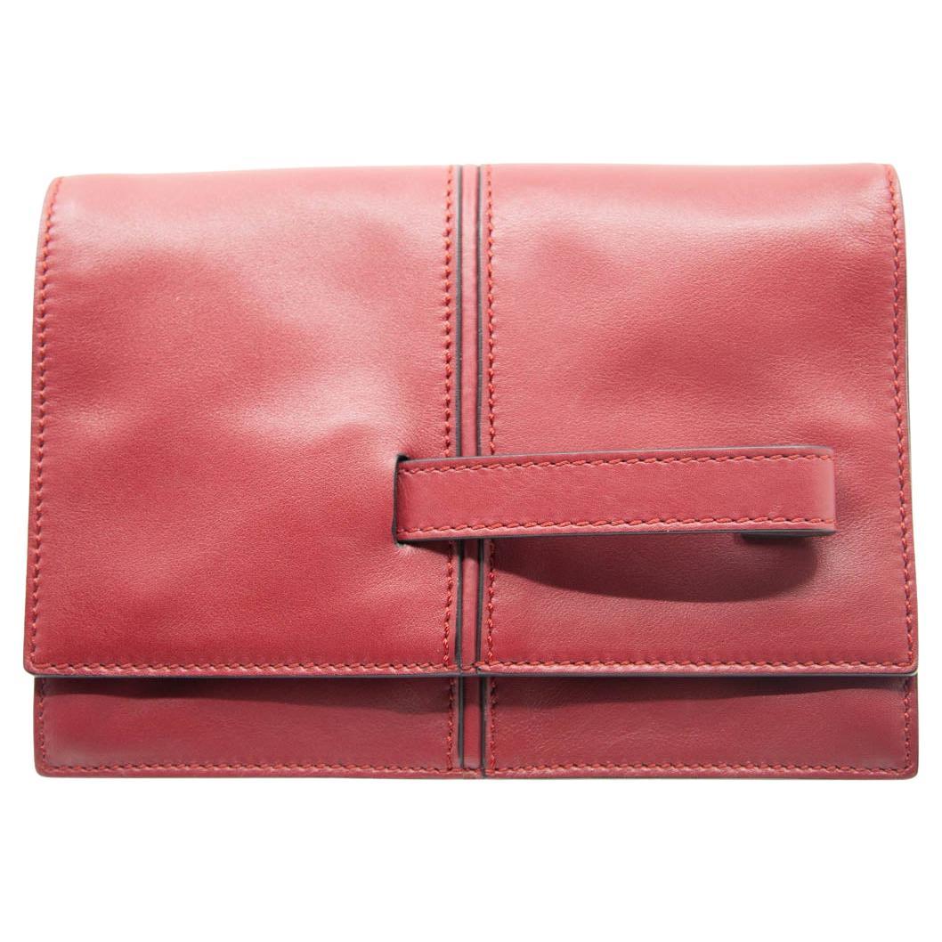 Valentino Garavani red leather clutch