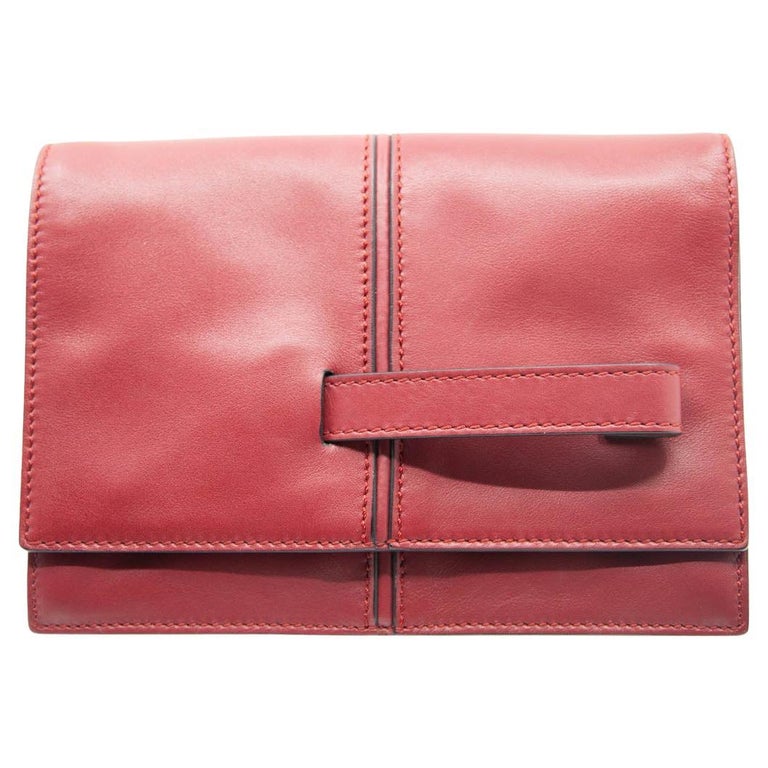Valentino Garavani red leather clutch For Sale at 1stDibs