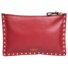 Valentino Garavani Bolso Rockstud de piel roja