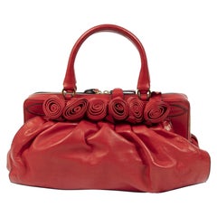 Valentino Garavani Red Petale Rose Top Handle Bag