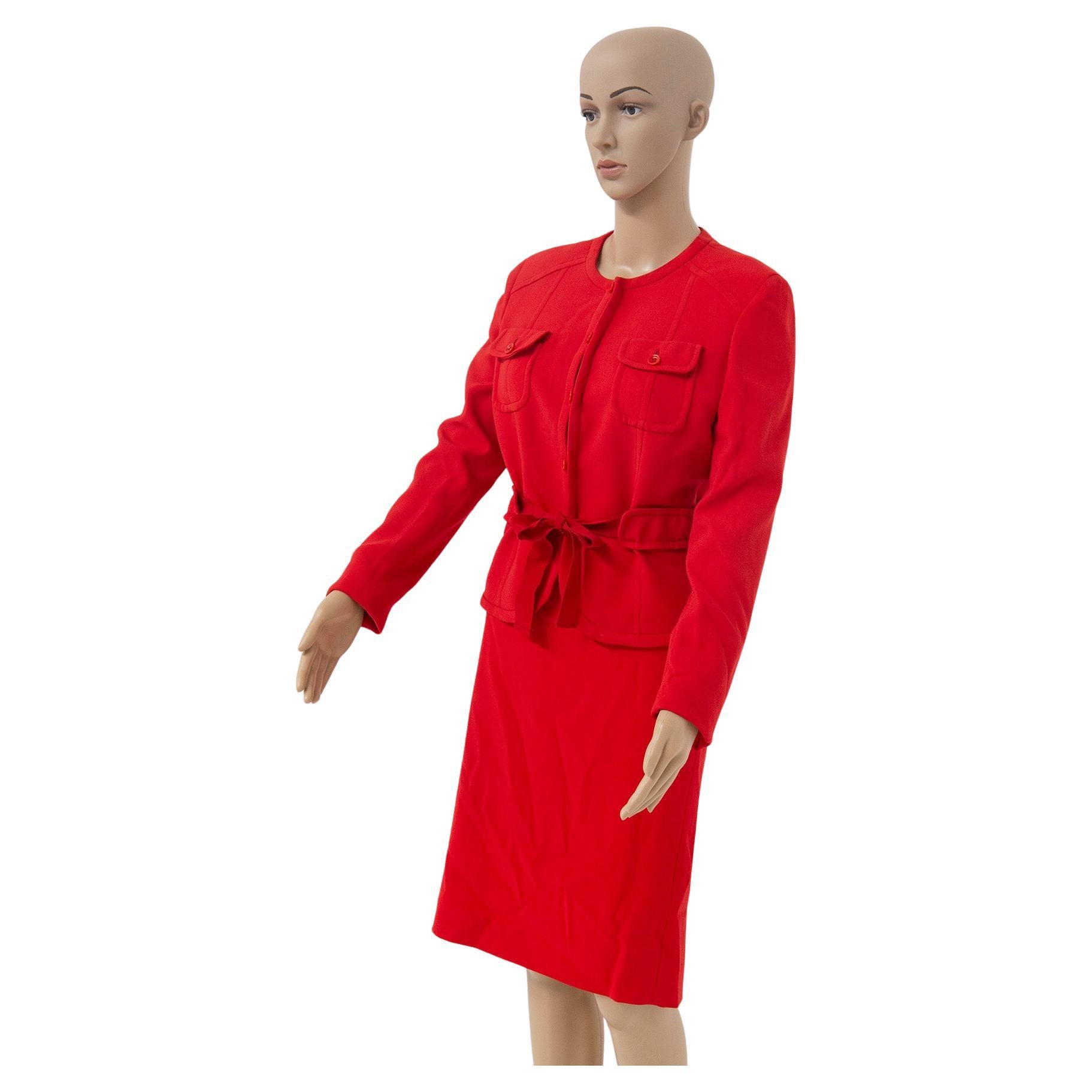 Valentino Garavani Red suit Sheath Dresses 1990 For Sale