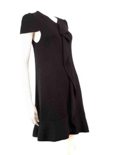 Valentino Garavani Red Valentino Black Knit Ruffled Dress Size S