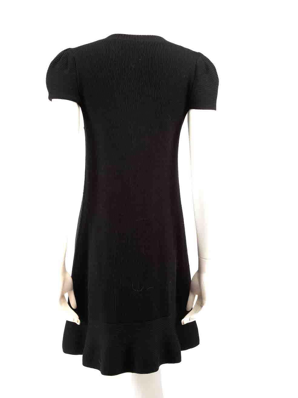 Valentino Garavani Rot Valentino Schwarz gestricktes Rüschenkleid Größe S im Angebot 3