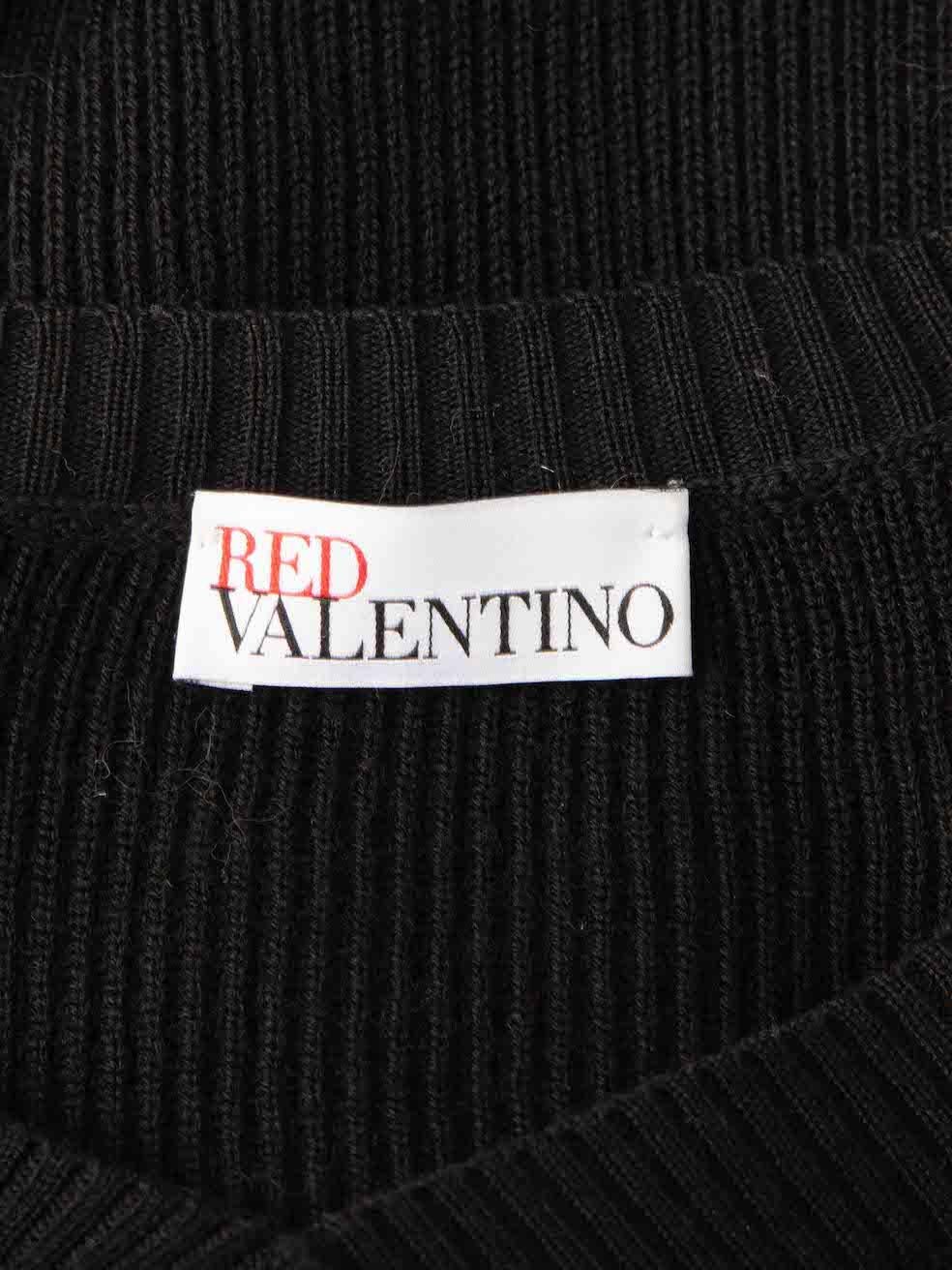 Valentino Garavani Red Valentino Robe à volants en maille noire Taille S en vente 4