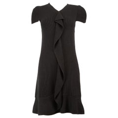 Valentino Garavani Red Valentino Black Knit Ruffled Dress Size S