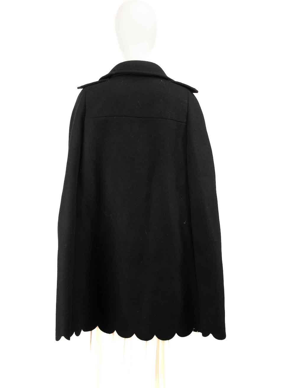 Valentino Garavani Red Valentino Black Scalloped Accent Cape Size XL 1