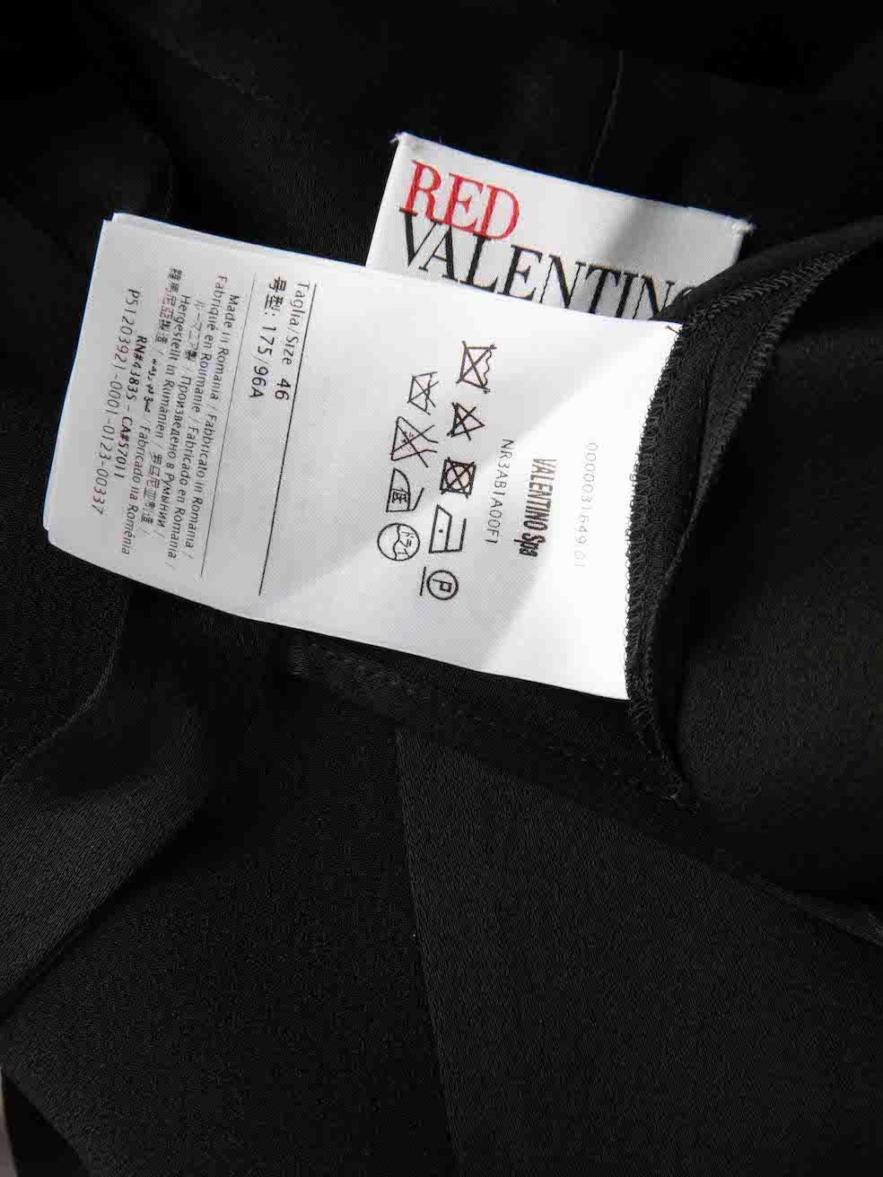 Valentino Garavani Red Valentino Black V-Neck Blouse Size XL For Sale 4