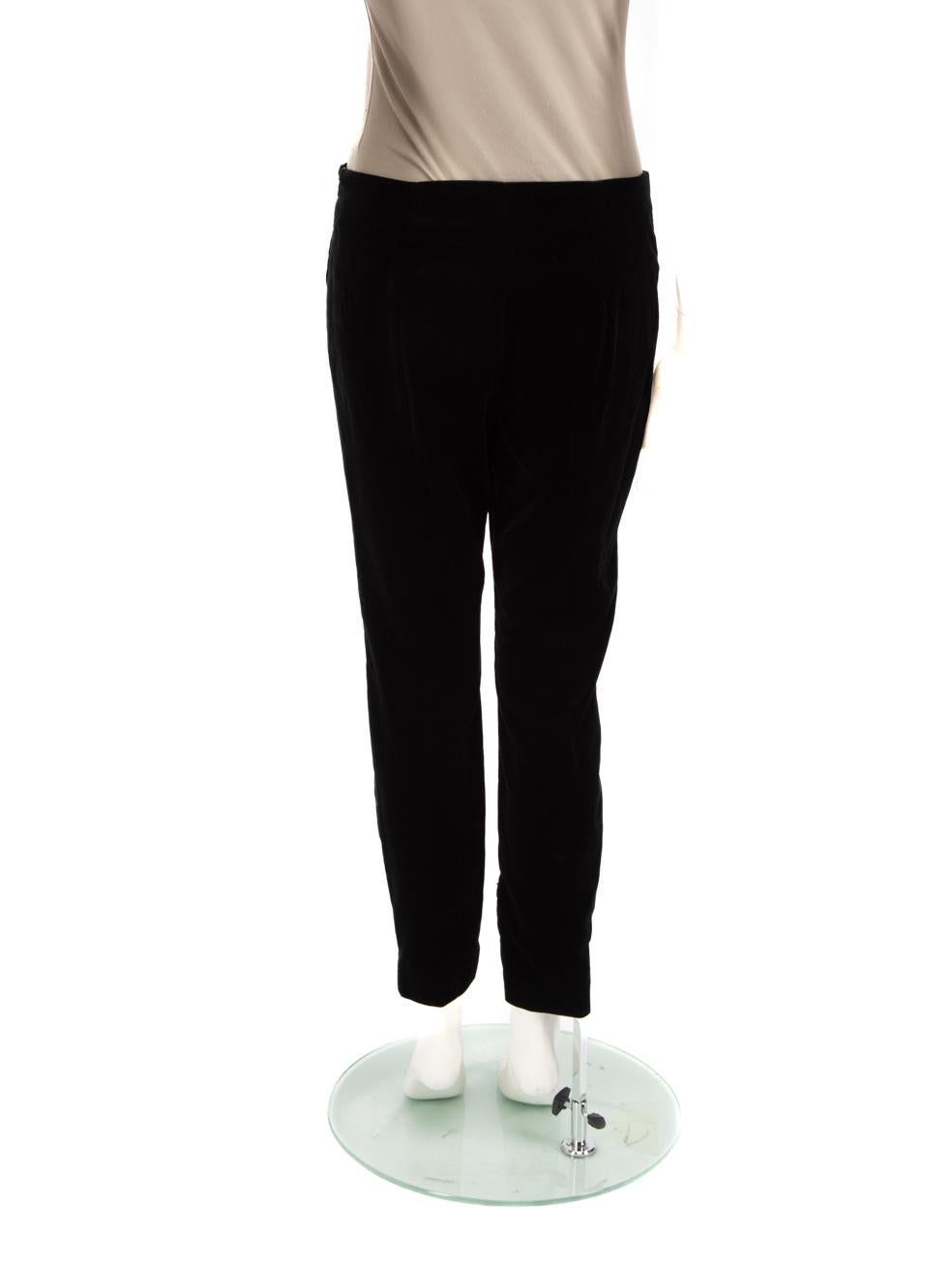 Valentino Garavani Red Valentino Black Velour Slim Trousers Size L In Good Condition For Sale In London, GB
