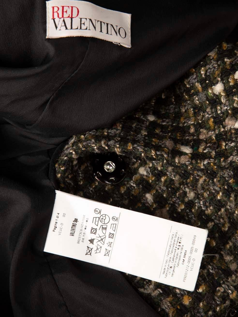 Valentino Garavani Red Valentino Green Mid-Length Tweed Coat Size M 2