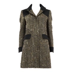 Valentino Garavani Red Valentino Green Mid-Length Tweed Coat Size M