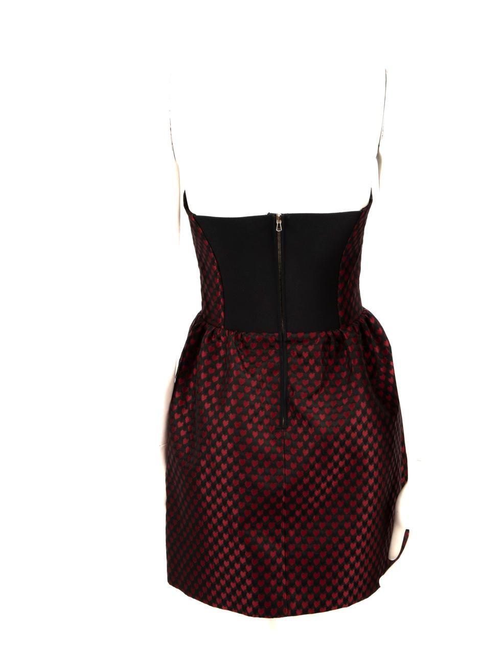 Black Valentino Garavani Red Valentino Heart Jacquard Mini Dress Size M