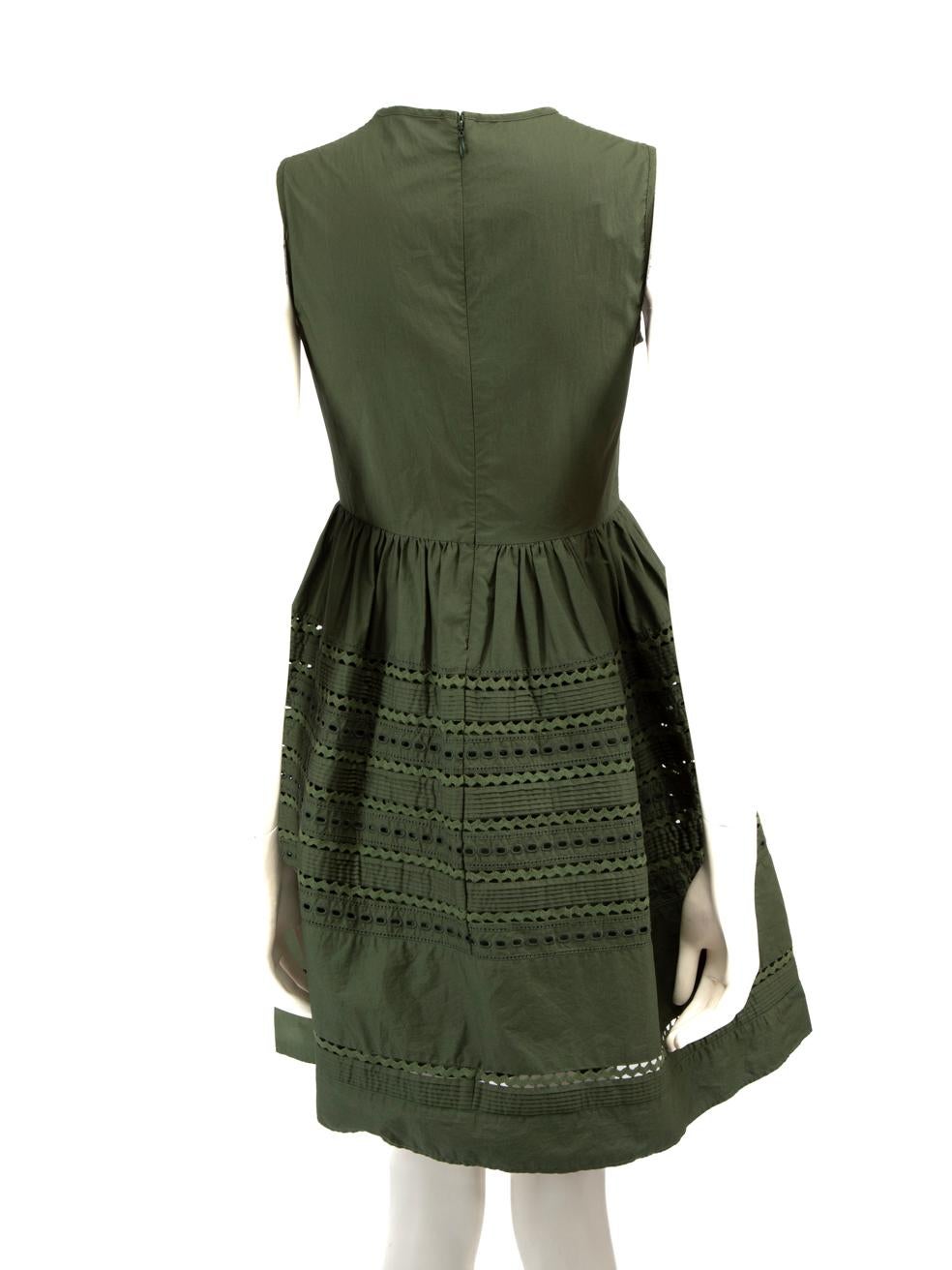 Beige Valentino Garavani Red Valentino Khaki Cut-Out Pattern Dress Size XS For Sale