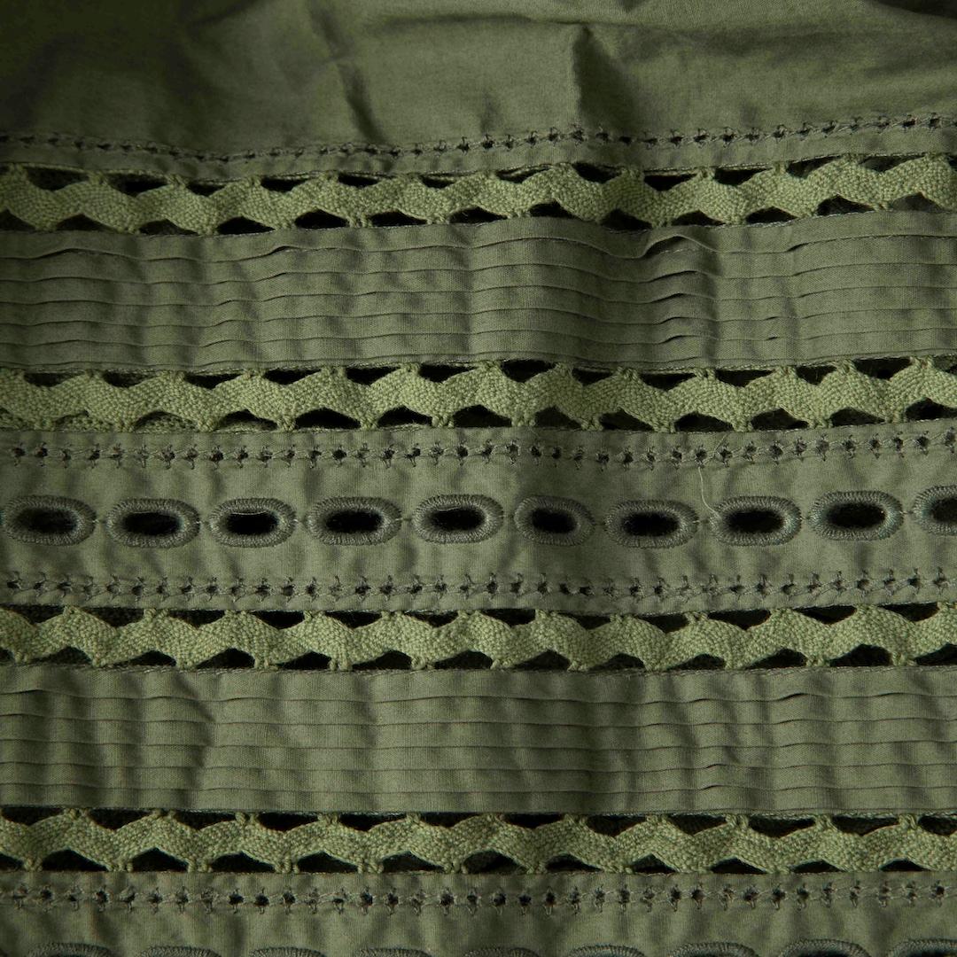 Valentino Garavani Red Valentino Khaki Cut-Out Pattern Dress Size XS In Good Condition For Sale In London, GB