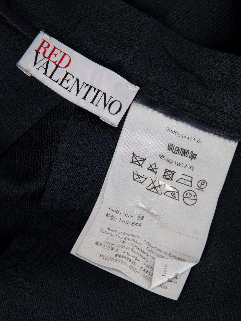 Valentino Garavani Red Valentino Navy Flared Pleated Skirt Size XS For Sale 1