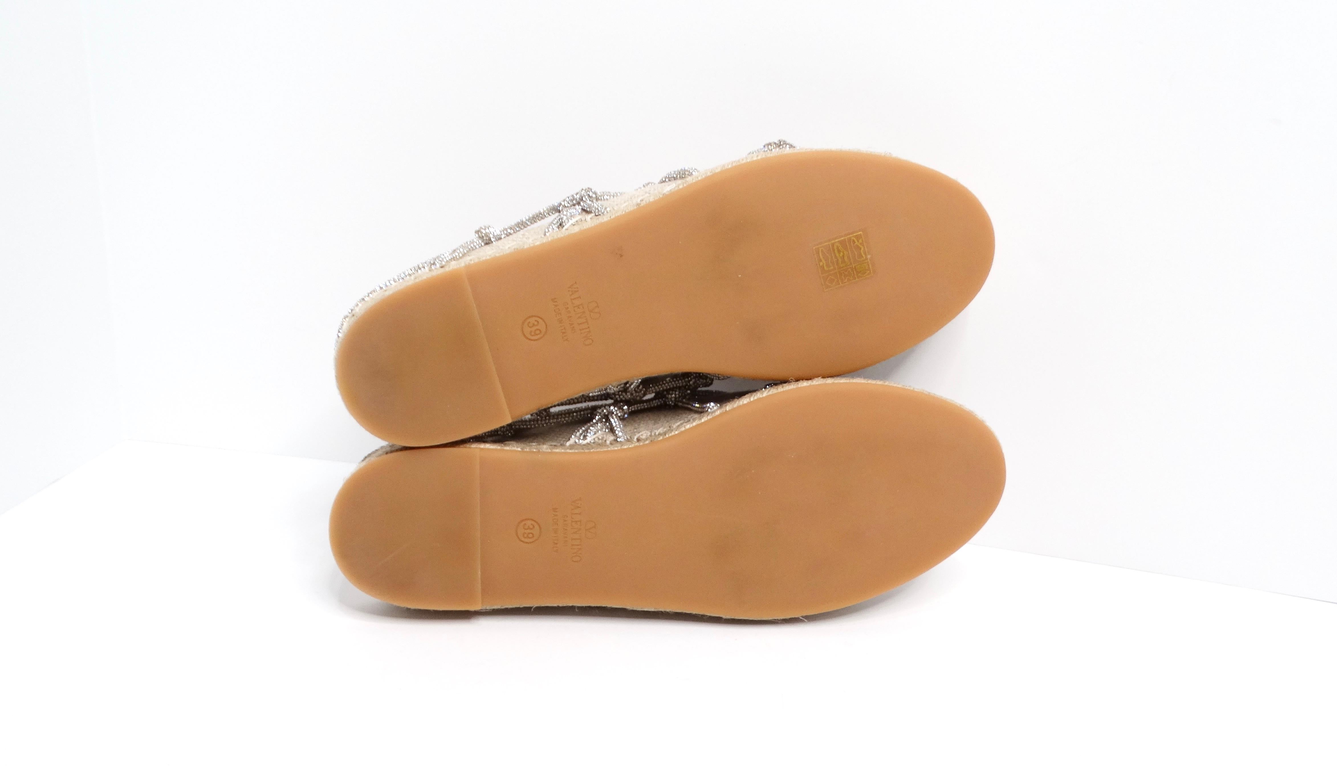 Women's Valentino Garavani Resort Crystal Knot Caged Espadrille Mules