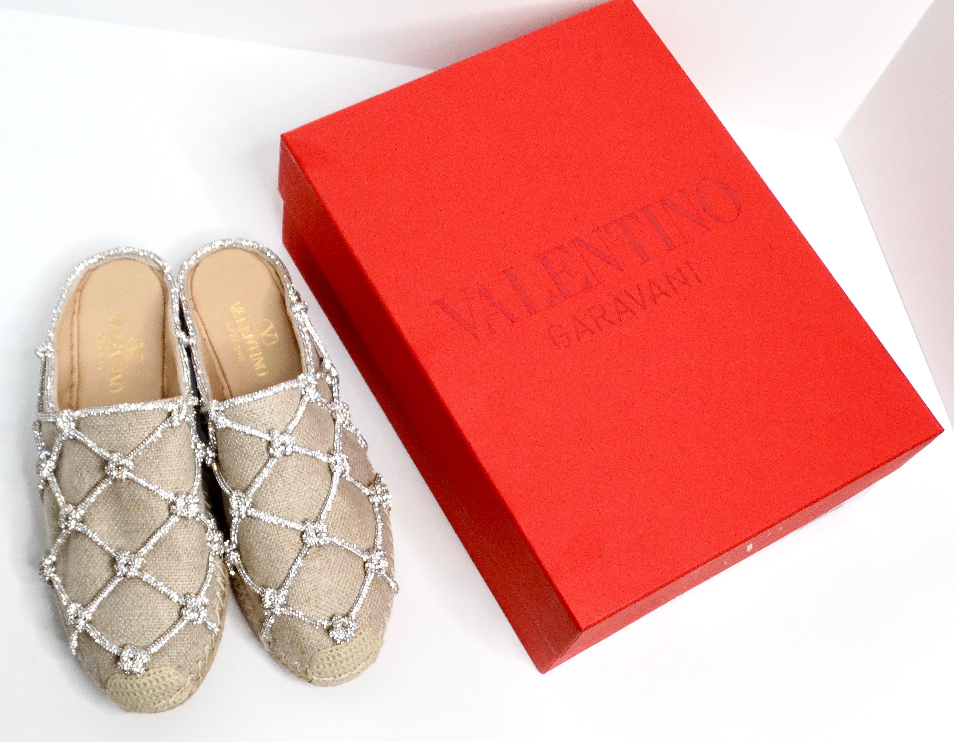 Valentino Garavani Resort Crystal Knot Caged Espadrille Mules 1