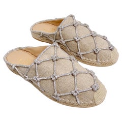 Valentino Garavani Resort Crystal Knot Caged Espadrille Mules