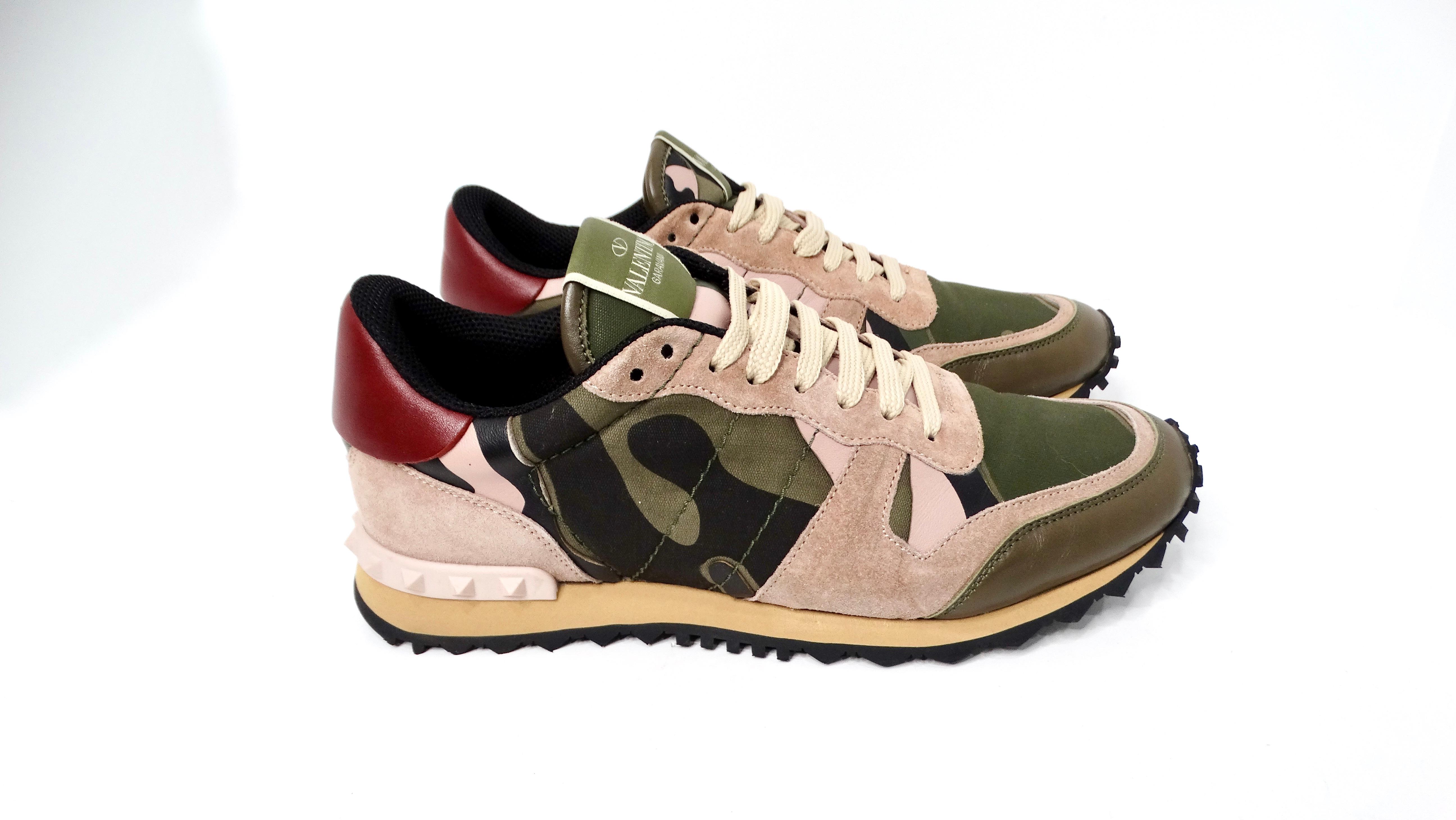 Valentino Garavani Rockrunner Multicolor Camo Print Sneakers For Sale 2
