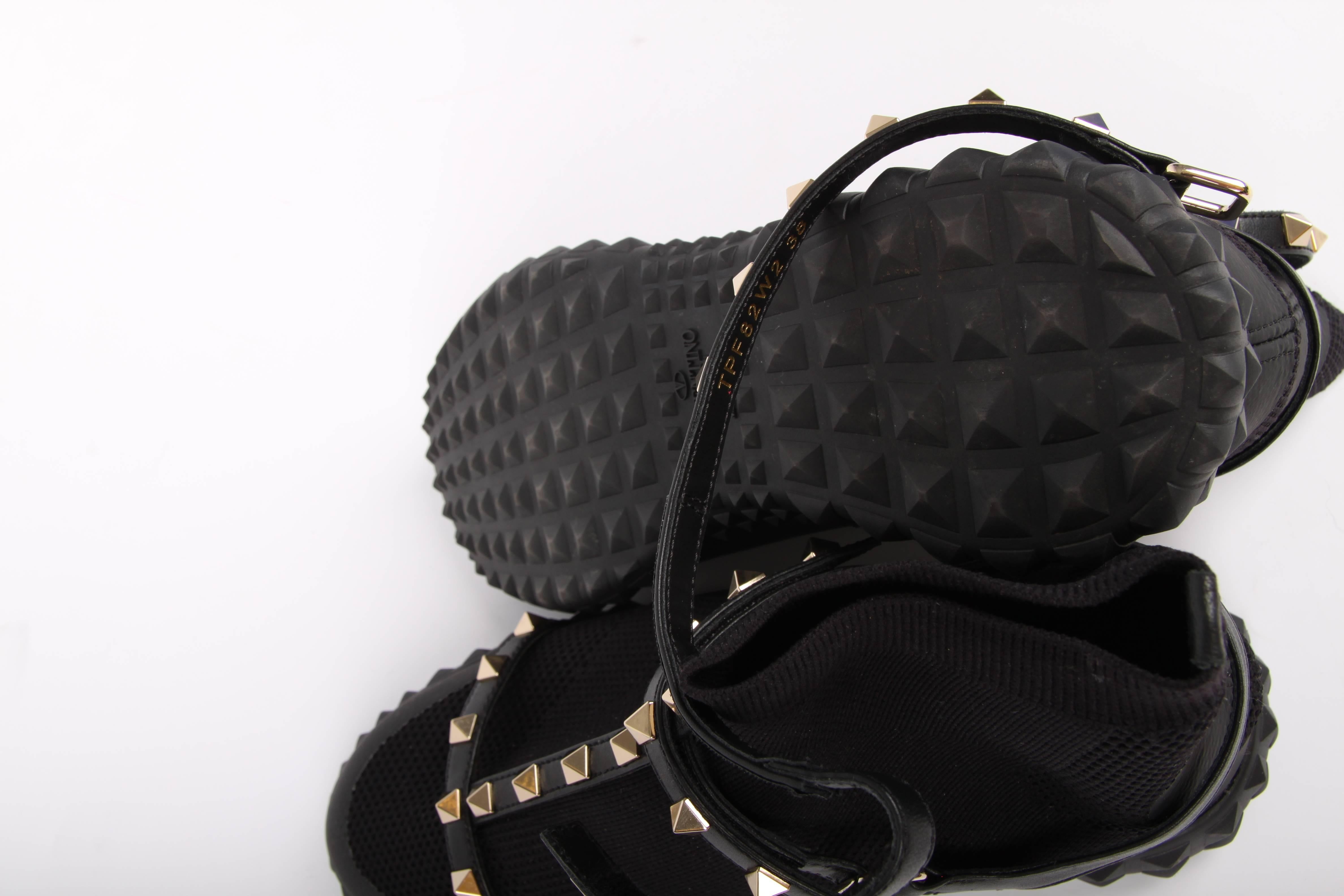 Women's or Men's Valentino Garavani Rockstud Body-Tech Sock Sneaker - black