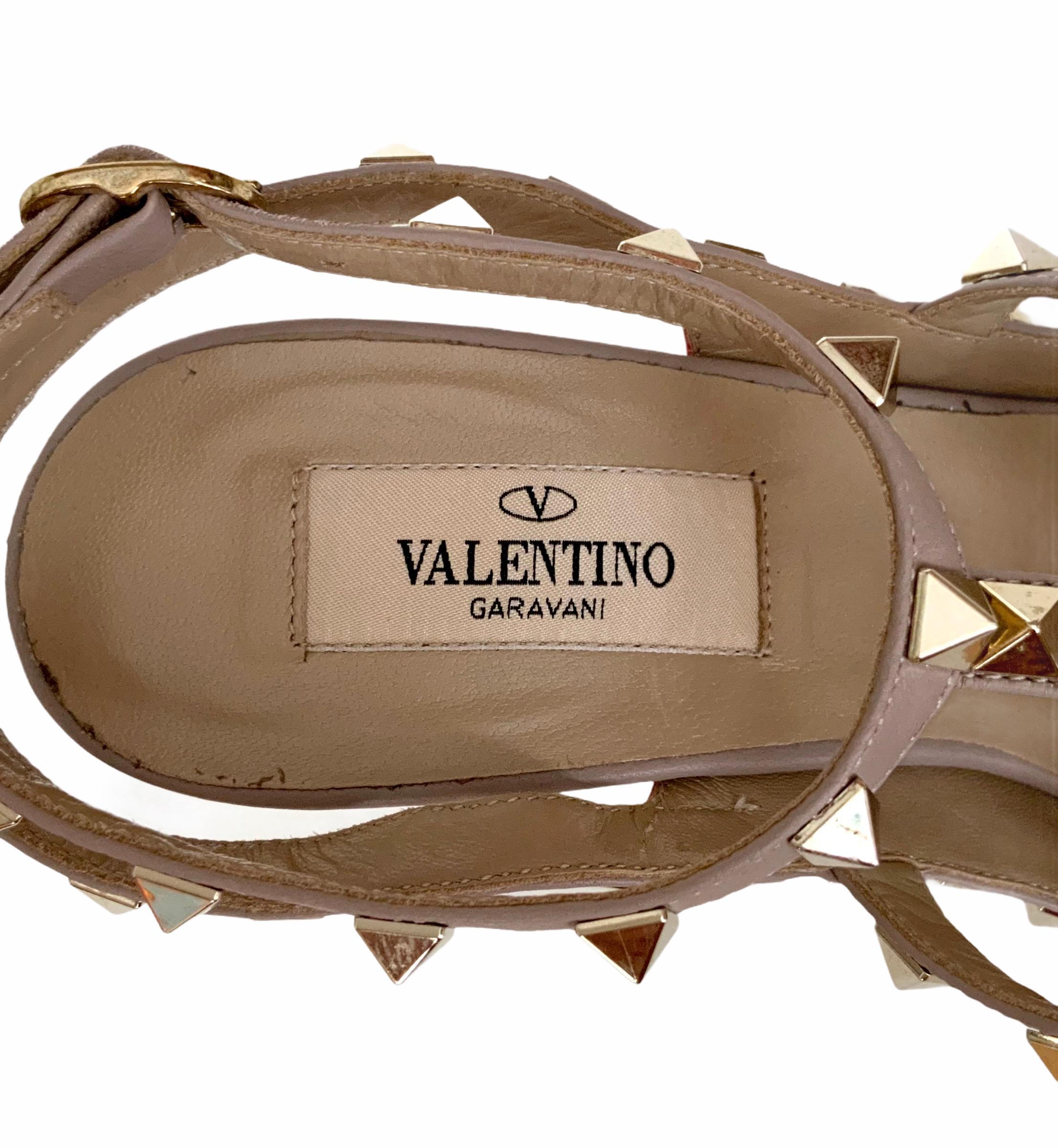 Valentino Garavani Rockstud Caged Ankle Strap Pink Pumps 1