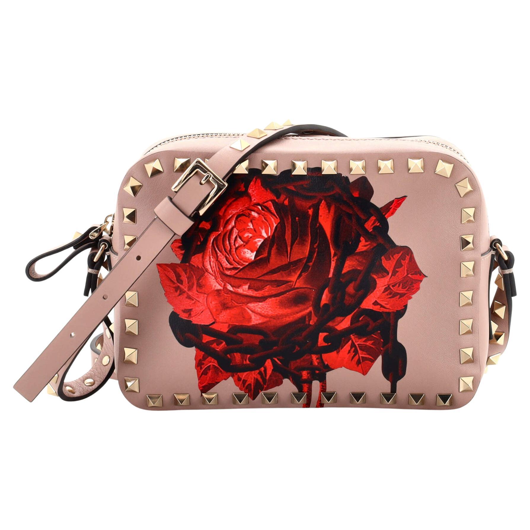 Valentino Garavani Rockstud Camera Crossbody Bag Printed Leather at 1stDibs