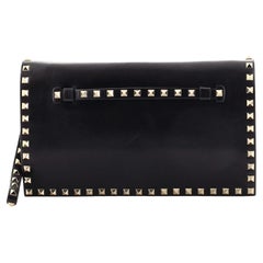 Valentino Garavani Rockstud Flap Clutch Leather