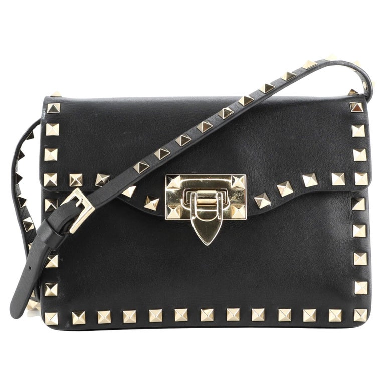 Valentino Garavani Rockstud Flip Lock Flap Bag Leather Small For Sale ...