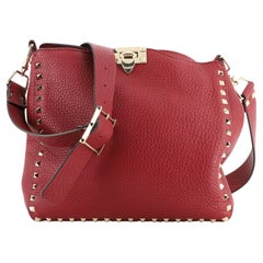 Valentino Garavani Rockstud Flip Lock Messenger Bag Leather Medium
