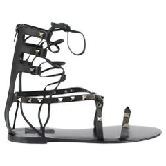 Valentino Garavani Rockstud Lace Up Leather Sandals Eu 38 Uk 5 Us 8