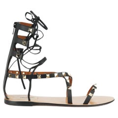 Valentino Garavani Rockstud Lace Up Leather Sandals Eu 38 Uk 5 Us 8