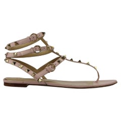 Valentino Garavani Rockstud Leather Sandals Eu 38 Uk 5 Us 8