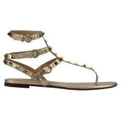 Valentino Garavani Rockstud Leather Sandals Eu 38 Uk 5 Us 8