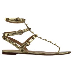 Valentino Garavani Rockstud Leather Sandals Eu 38 Uk 5 Us 8