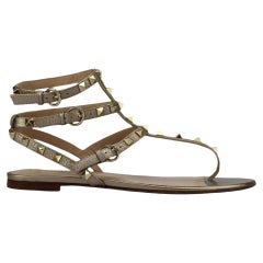 Valentino Garavani Rockstud Leather Sandals Eu 38 Uk 5 Us 8