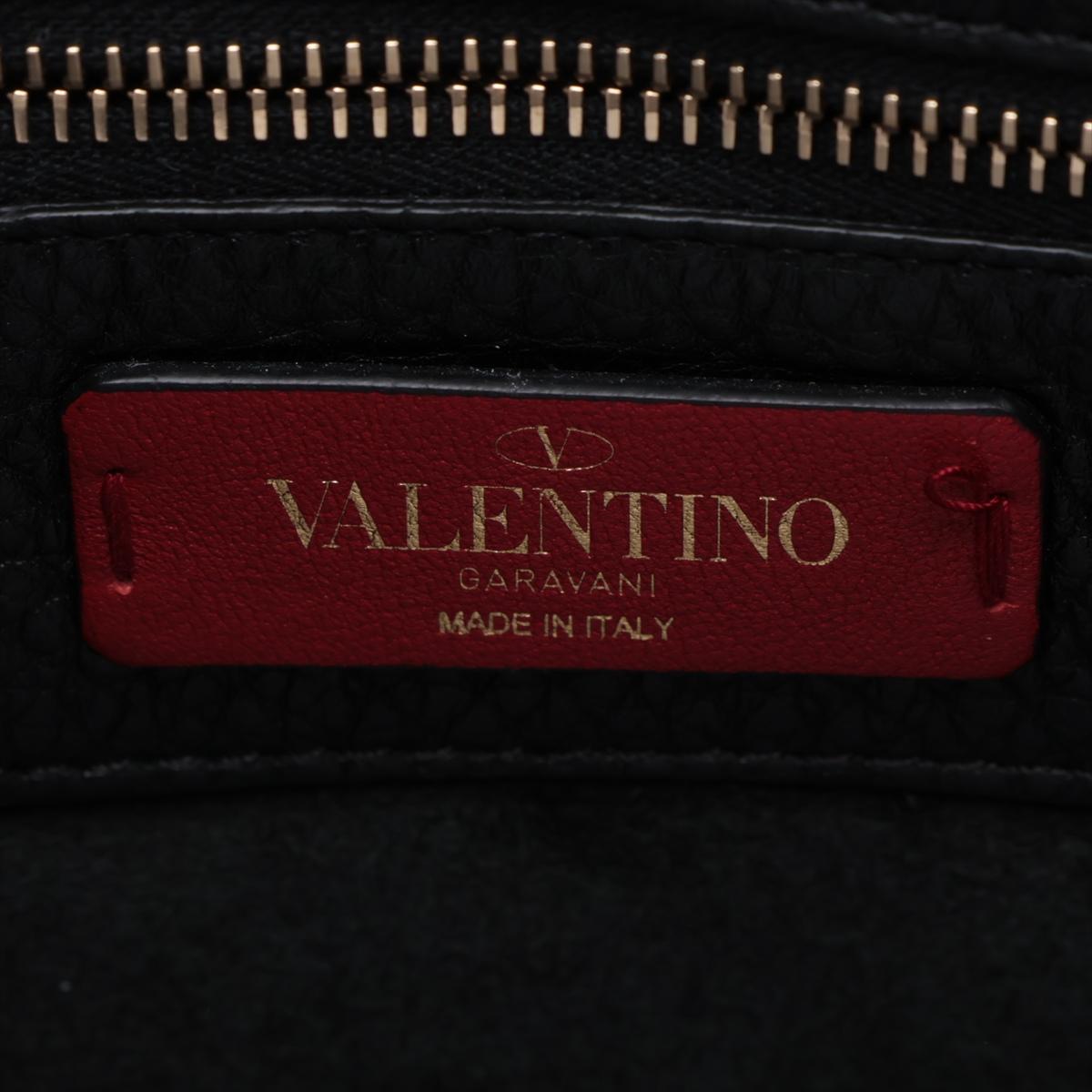 Valentino Garavani Rockstud Leather Tote Bag Black 8