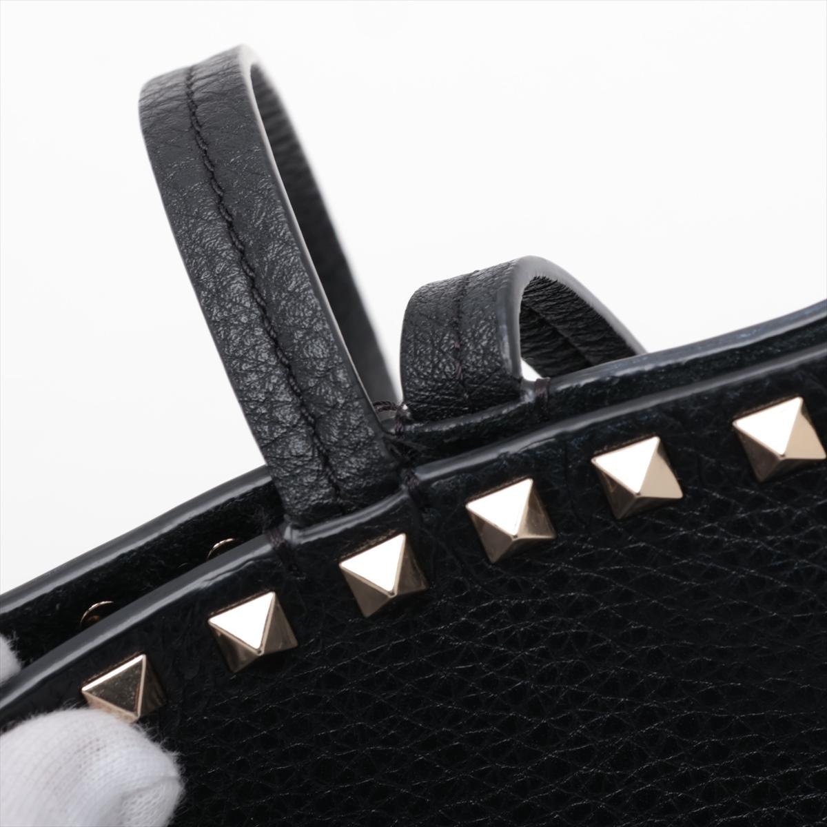 Valentino Garavani Rockstud Leather Tote Bag Black 9