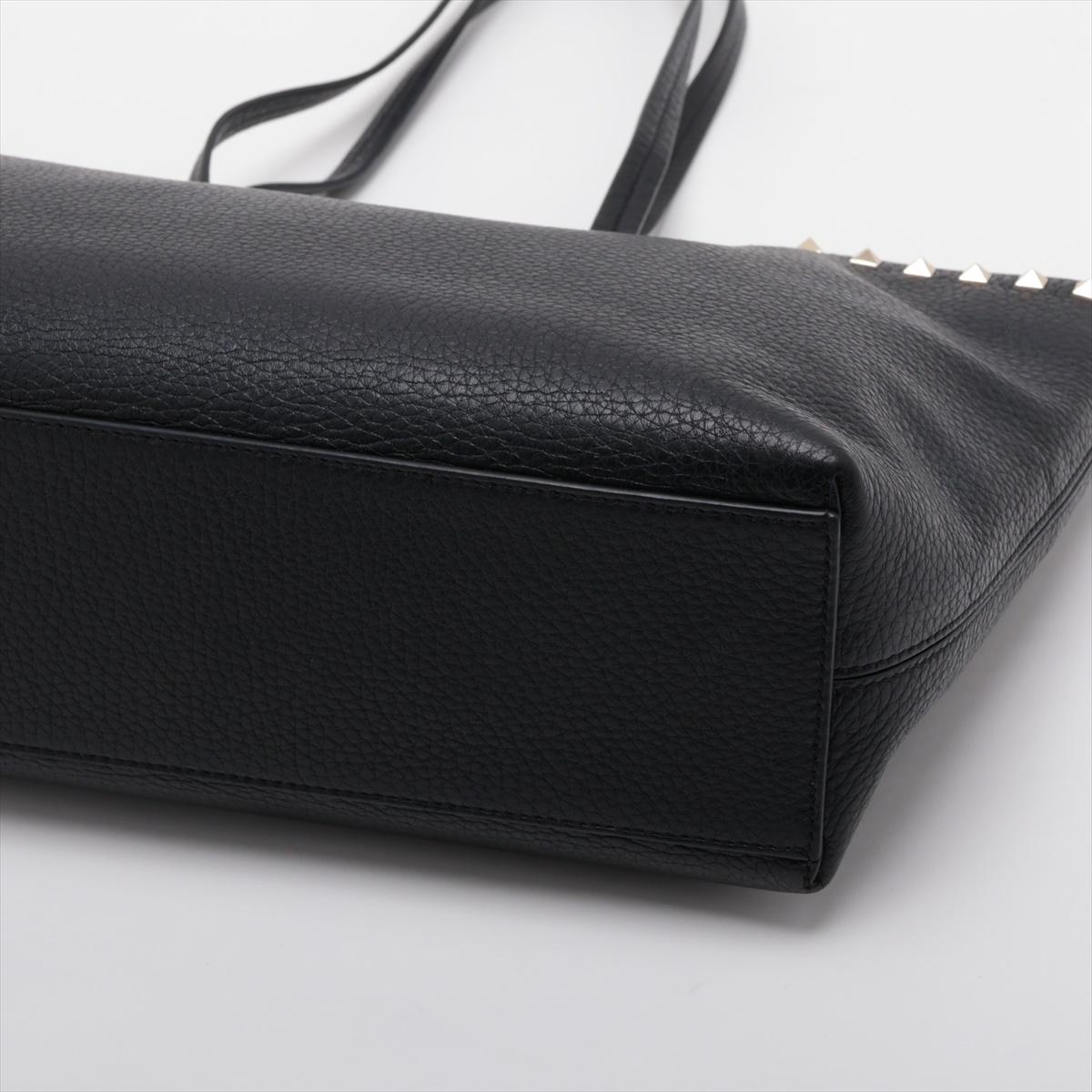 Women's Valentino Garavani Rockstud Leather Tote Bag Black