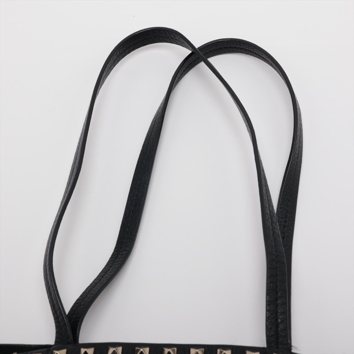 Valentino Garavani Rockstud Leather Tote Bag Black 3