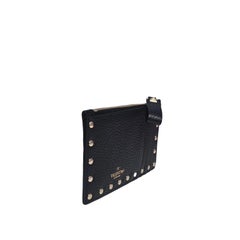 Valentino Garavani Rockstud Leather Zip Coin Purse Card Holder