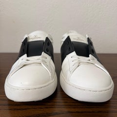 Valentino Garavani Rockstud Open Leder Sneakers IT 44.5 Weiß Schwarz Colorblock