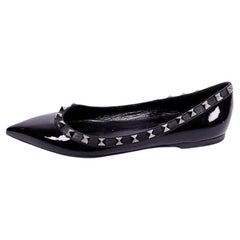 Valentino Garavani Rockstud Patent Leather Ballet Flats - EU 37
