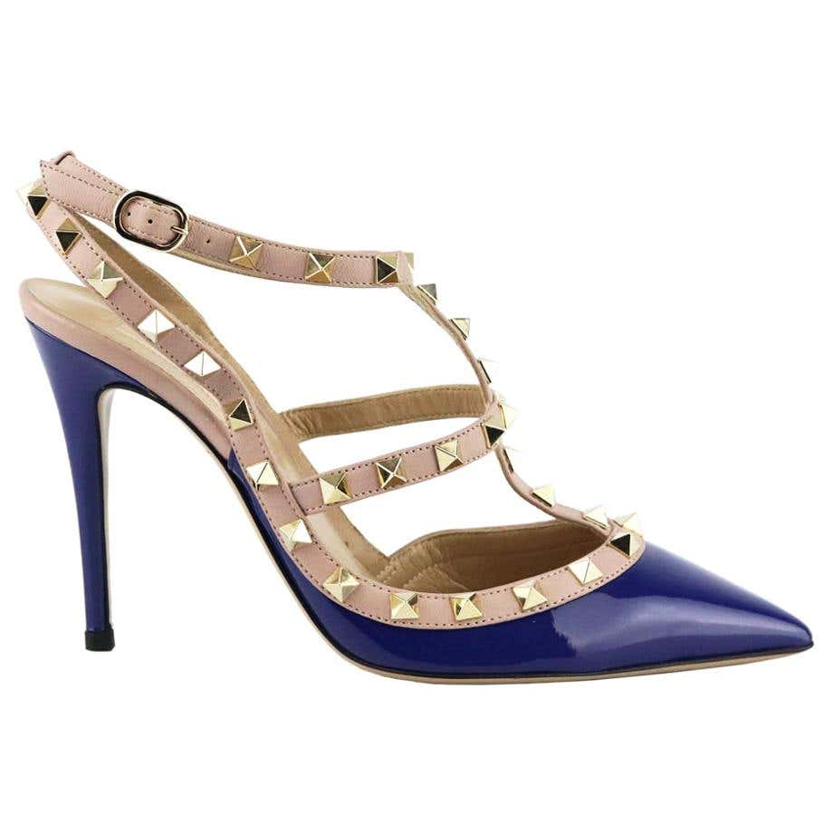 Valentino Decoltè Spike Antique Pink and Beige Leather High Heels Shoes ...