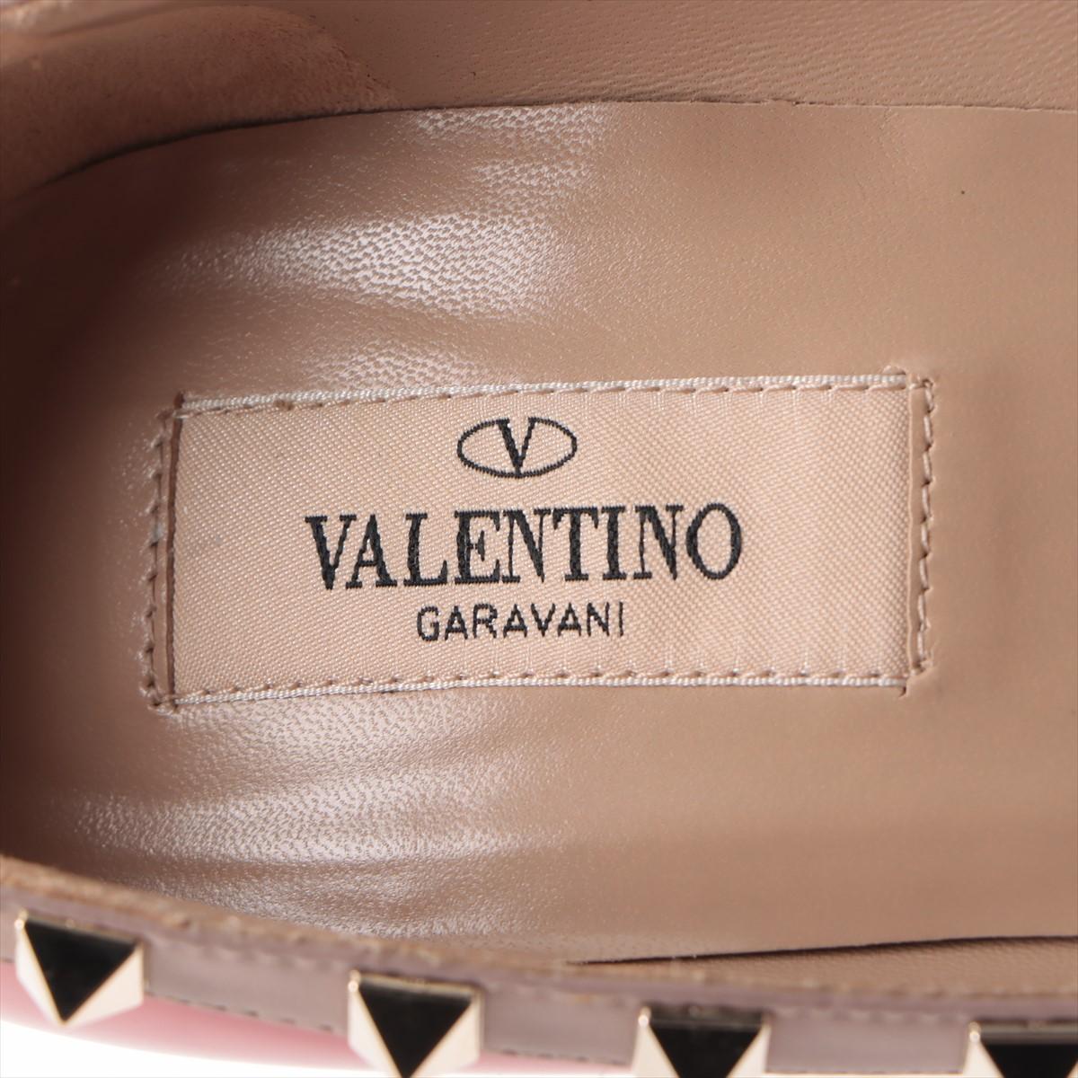 Valentino Garavani Rockstud escarpins à bout pointu en cuir verni rouge en vente 5