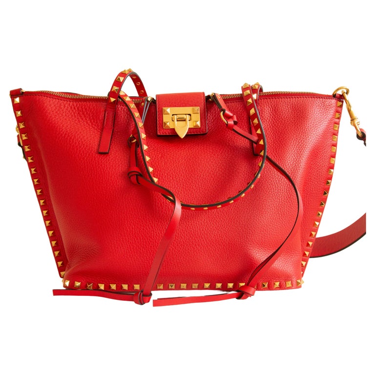 Valentino Garavani Rockstud Red Leather Crossbody/Shoulder Bag For Sale at  1stDibs